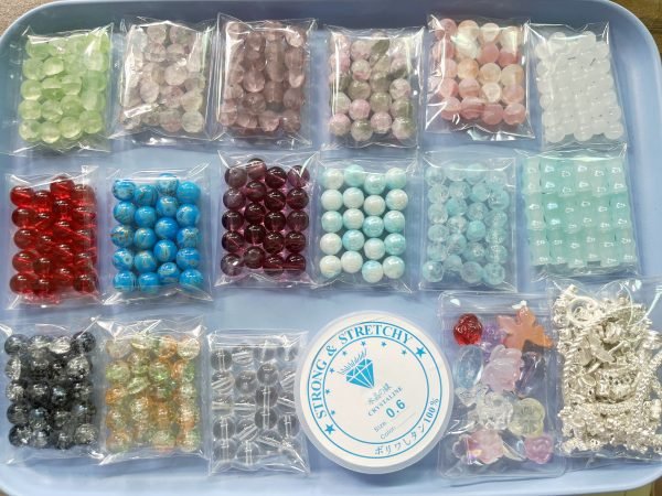 DIY Beads Lucky Bag – 15 Bags (300+ pcs) 💛 Custom Colors Available + Free Charms
